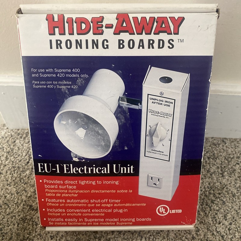 Hide-Away Ironing Boards EU-1 Electrical Unit Light Timer Plug-In NIB