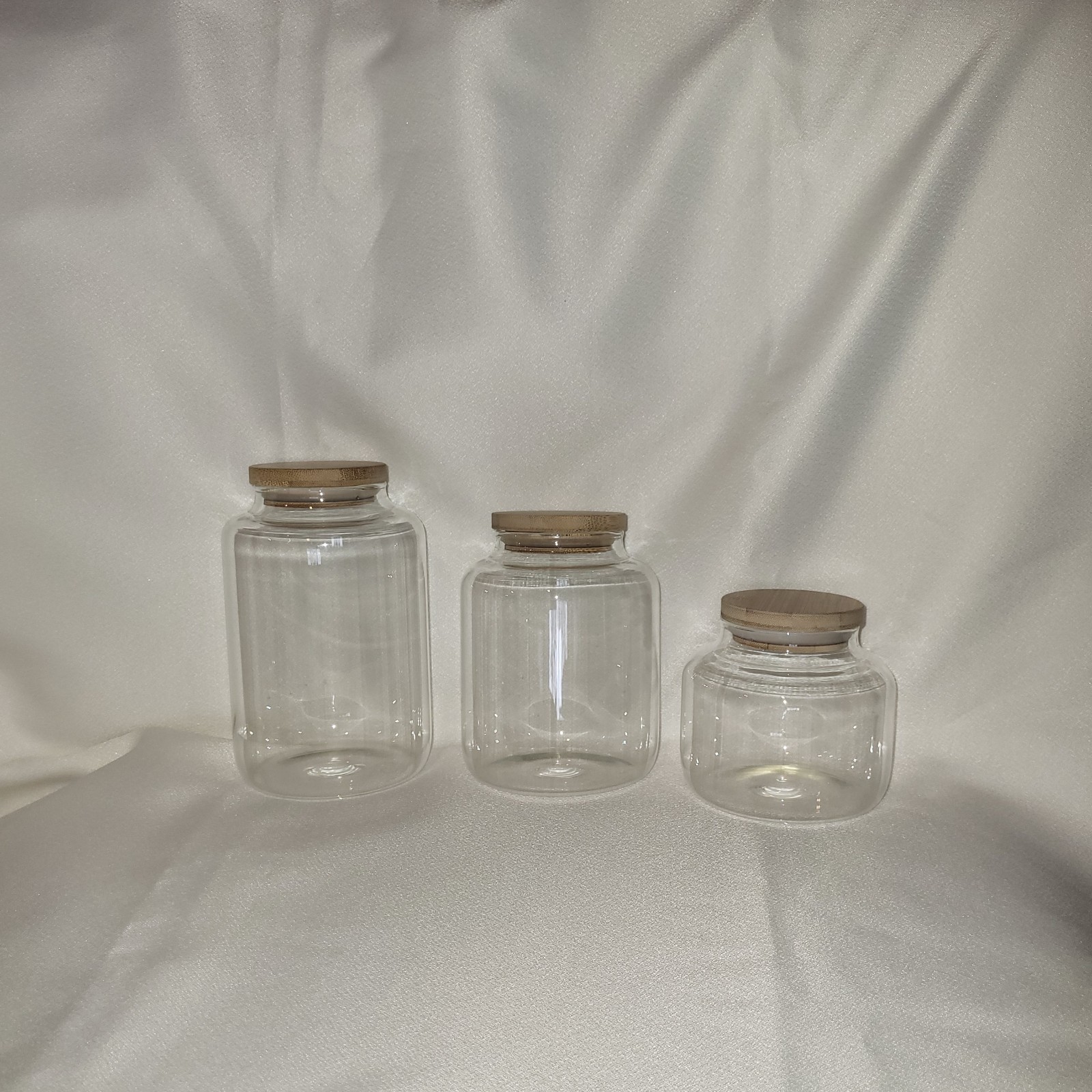 Set of 12 Glass Storage Jars with Lids