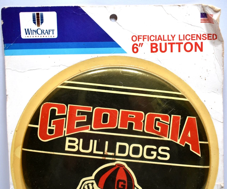NEW Vintage WinCraft UGA University Of Georgia Large 6" Button Bulldogs Gameday - Image 4 of 4
