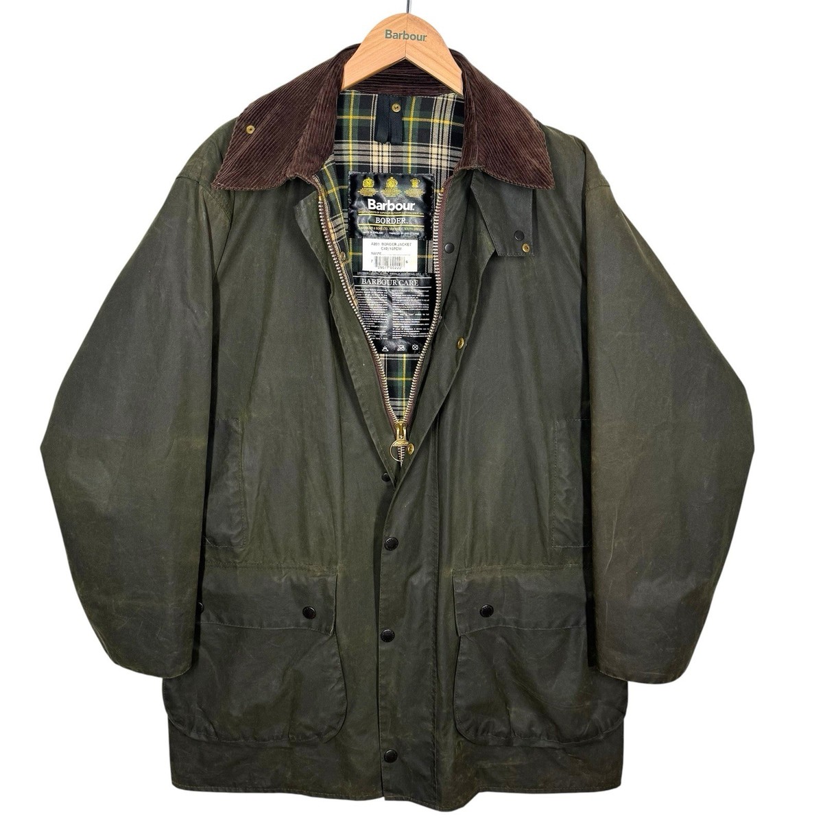 加*一様 barbour border 42 2000年製 Barbour A200 Border 42 Inch 107cm Vintage Wax Jacket for sale