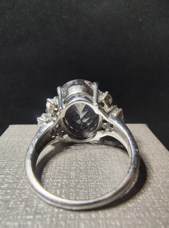 Anillo de cuarzo kuncita de plata de ley 925 talla 10 Foto 3 de 3