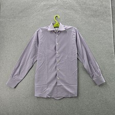Eton Men Button Up Shirt 15 / 38 Purple Check York Dress Shirt