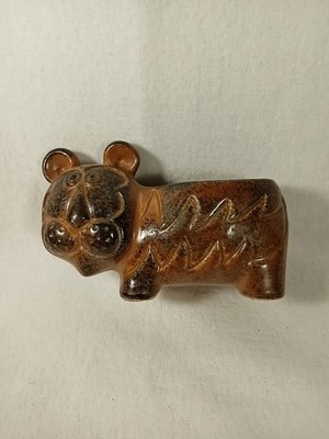 Takahashi Tiger Pottery Pre-owned Planter/Tea Light Holder 3'' Tall