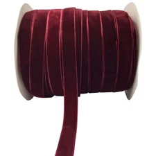 10 Yards Burgundy Velvet Ribbon Spool (Wine, 5/8")