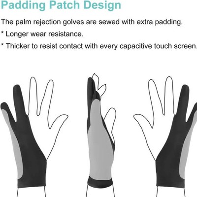 Zwei-Finger-Handschuhe Malhandschuhe Tablet Stickerei Zeichenhandschuhe