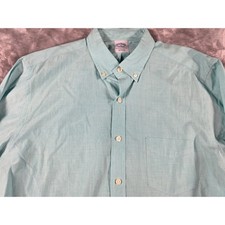Brooks Brothers Button Down Original Polo Shirt Mens Medium Aqua Blue Slim Fit