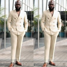Men Suits Business Formal Wedding Groom Tuxedos Double Breasted 2 Piece Suit