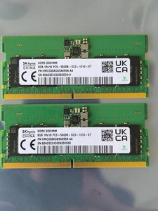DDR5 8GB PC5-4800B SK hynix 2枚 SK-Hynix 8 GB DDR5 4800 MHz SODIMM PC5-4800B-SC0 1Rx16 1,1 V SO