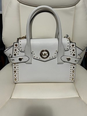 MICHAEL KORS CARMEN FLAP SATCHEL LEATHER - LIGHT SAND