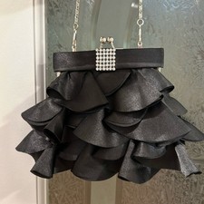Cache gemstone ruffle evening bag