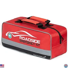 127-Piece Roadside Emergency Kit with First Aid, Jumper Cables, Safety Vest