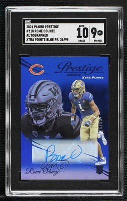 2024 Panini Prestige Rookies 26/99 Rome Odunze #310 Rookie Auto RC 1cx3