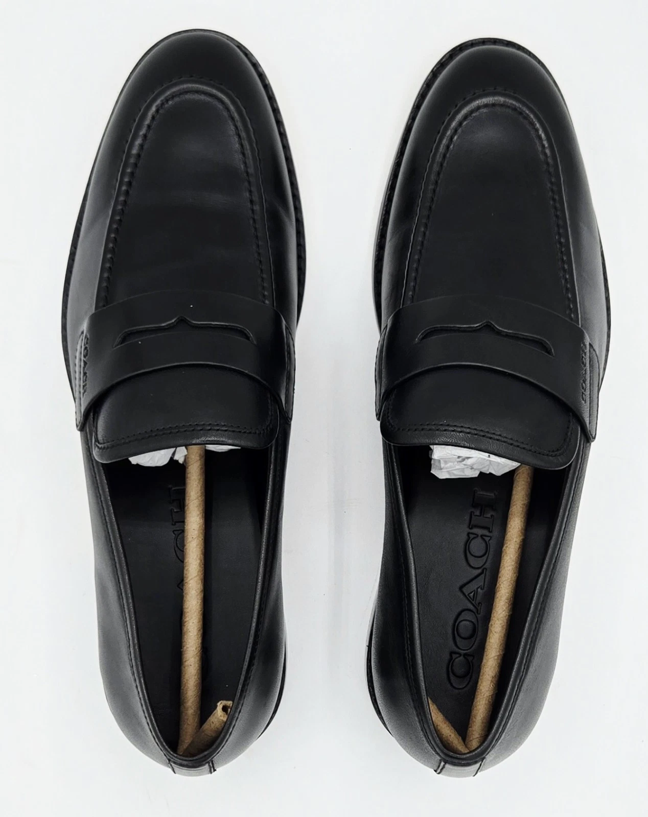 Mocassino Coach Declan da uomo nero taglia 8 5D nuovo con scatola prezzo consigliato $250