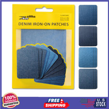 ZEFFFKA Denim Iron-On Patches inside outside Strongest Glue 100 Cotton Black