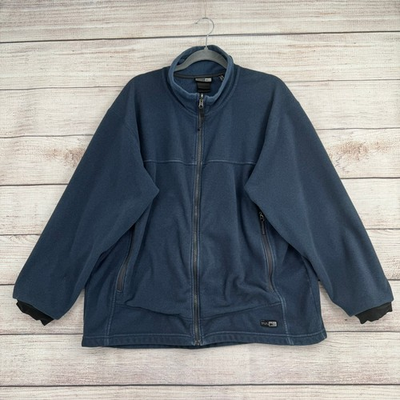 #ad Vintage REI Polartec Thermal Pro Full Zip Fleece Jacket Mens XXL Blue Zip In $24.78