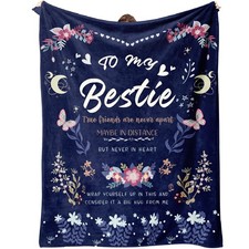 Bestie Gifts for Women - Best Friend Blanket, 60 x 50 Inch - Flannel Throw, T...
