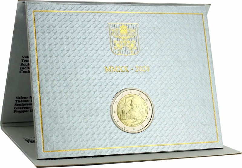 Vatican 2 Euros Commémo. 2020 - 100 ans de la naissance du pape Jean-Paul II