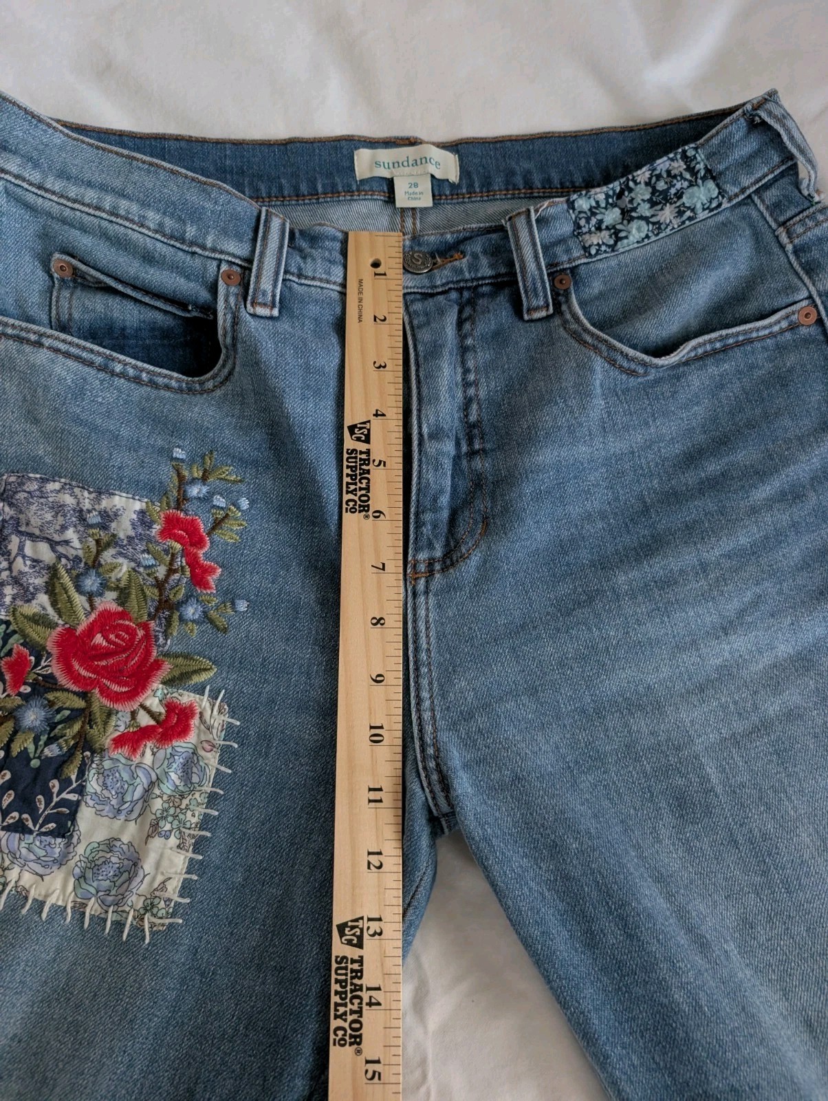 Sundance Elise Patchwork Embroidered Straight Leg… - image 6