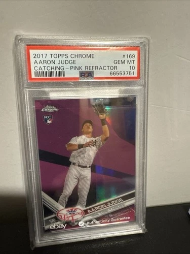 Topps 2017 Topps Chrome Aaron Judge RC #169 Yankees Pink Refractor PSA 10
