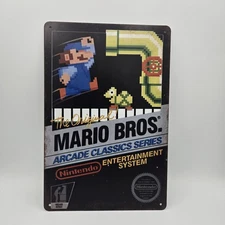 Mario Bros Retro Metal Wall Art Sign