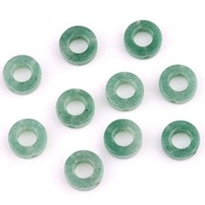 40pcs Natural Green Aventurine Stone Hollow Round Spacer Loose Beads Jewellery