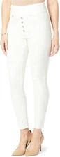 DG2 Diane Gilman Virtual Stretch Waist Pull On Jegging IVORY M NWOT (339)