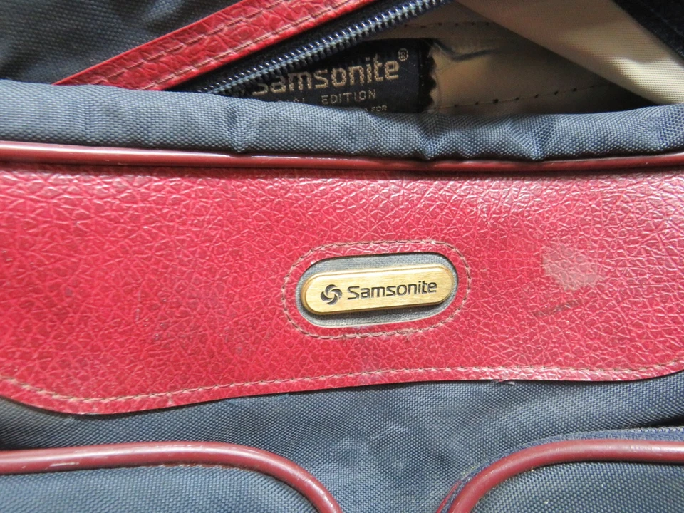 Bolsa de ombro Samsonite edição especial carteiro de viagem azul marinho 3 bolsos vintage - Imagem 3 de 4