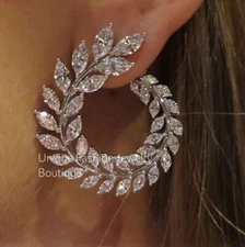 18k White Gold Filled Earrings made w Swarovski Crystal Marquise Bridal Jewelry