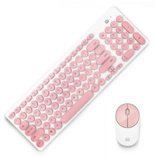 Lightweight Round Keycap Candy Color Wireless Silent Keyboard  Mouse Set