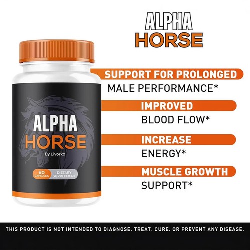 Alpha Horse Pills Capsules for Men, Alpha Horse Male for ed & Vitality 60 Count