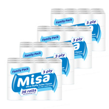 144 X 3 PLY TOILET ROLLS 3PLY TISSUE LUXURY QUILTED PAPER 17.4M PER ROLL