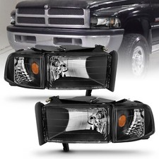 Anzo Usa 111067 Crystal Headlight Set Fits 94-02 Ram 1500 Ram 2500 Ram 3500