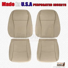 2008 to 2013 Fits Toyota Highlander Front Bottoms-Tops Leather Seat Cover Tan