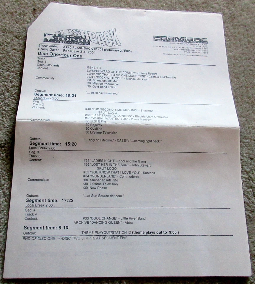 AMERICAN TOP 40 FLASHBACK Casey Kasem 4 CDs February 2 1980 02-02-80 Prince Rare Foto 3 de 4