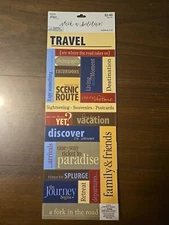 The Paper Studio TRAVEL WORDS Cardstock Scrapbooking Stickers 