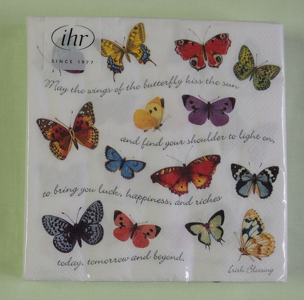 20 Servietten Schmetterlinge Irish Blessing 1 Packung Ovp Ihr Motivservietten-image