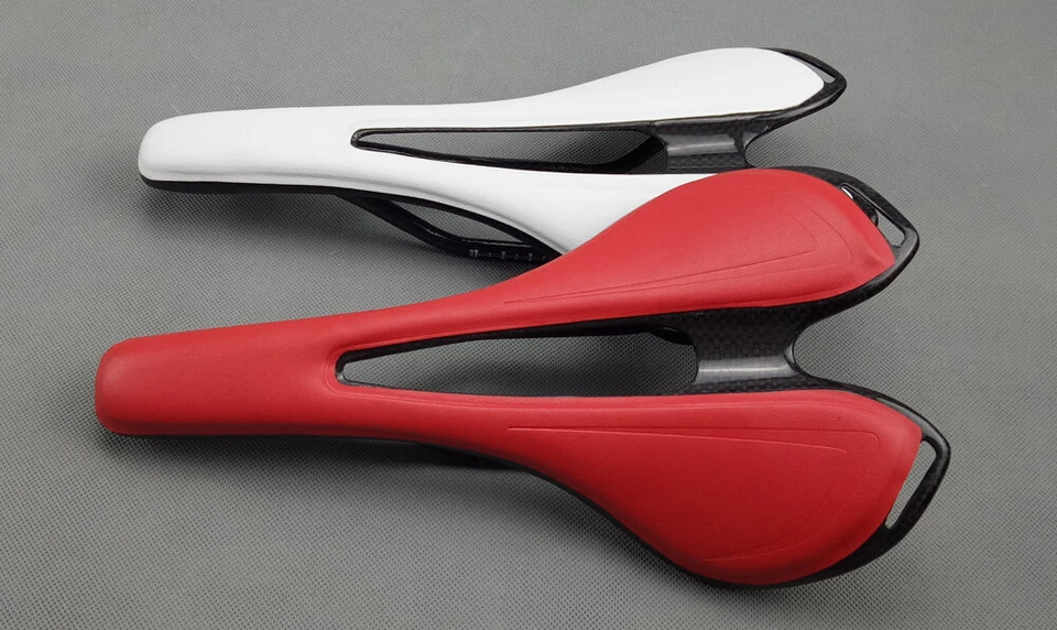 Велосипедное седло из углеродного волокна кожаное сиденье овальная рейка седло для горного велосипеда шоссейного гоночного велосипеда - Изображение 2 из 4