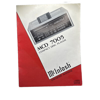 McIntosh MCD 7005 Compact Disc Player ORIGINAL Owner s Manual