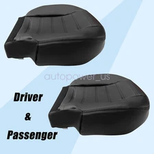 For 2003-2005 Hummer H2 Driver & Passenger Bottom Leather Seat Cover Black