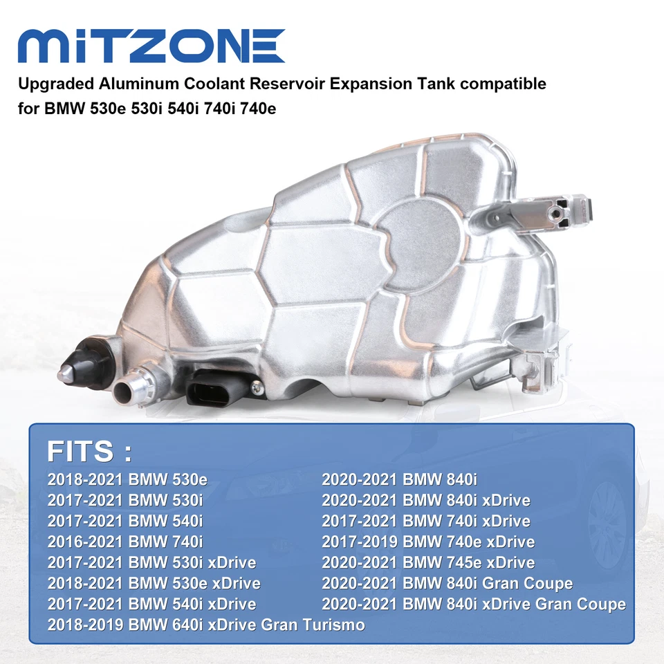 Tanque de expansão reservatório de líquido de arrefecimento de alumínio para BMW 530e 530i 540i 740i 740e - Imagem 3 de 4