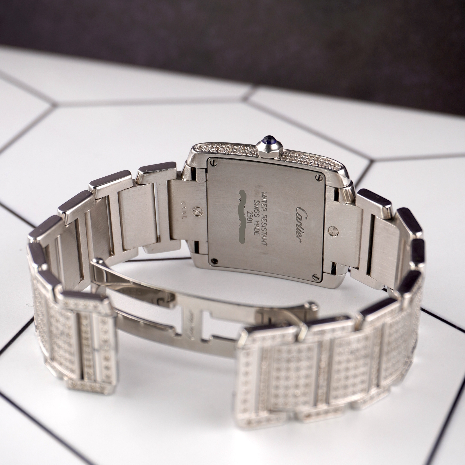 Cartier Tank Francaise Midsize 25mm Custom IcedOut 4ct Genuine Diamonds ...
