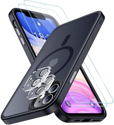 Magnetic for iPhone 11 Case, [Military Drop Protection] [2 Pcs Glass Screen Prot