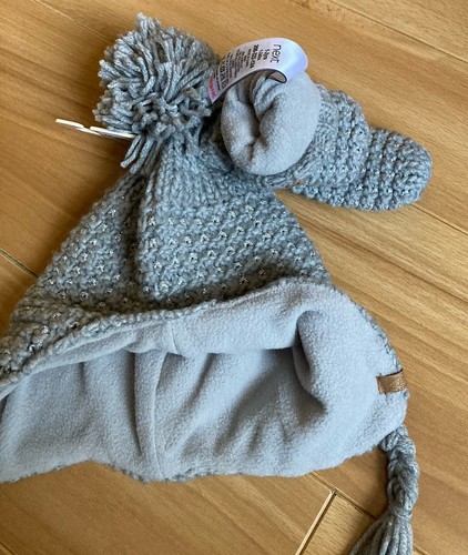 Girls next grey silver knitted lined hat and mitts set age 1-2 years NWT - Picture 3 of 4