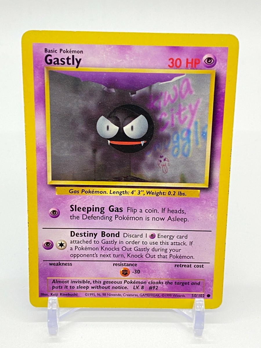 1999 GASTLY 50/102 Pokemon Base Set Card LP/MP WOTC Common | eBay