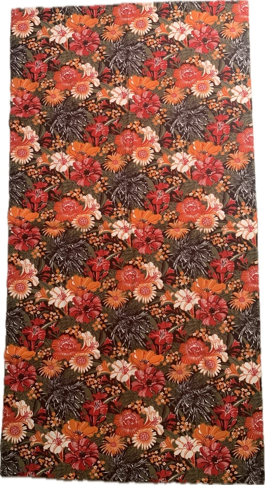 Vintage 60s 70s Soft Thin Bold Gothic Mid Florals Corduroy Fabric 58x30.5” - Image 3 of 4