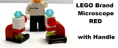 LEGO Minifigure Red Microscope Handle Biology Silver Slide Desk Lab Science