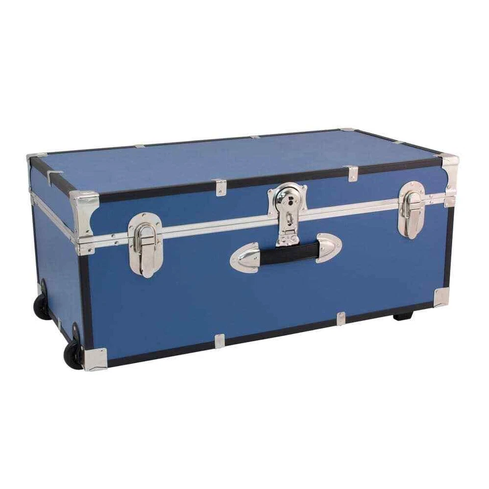 Trunk with Wheels Push Button Dual Lock-down Storage for Campers/Dorm Dwellers - Image 4 of 4