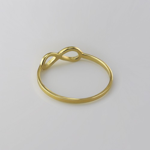 Elegant Gold Infinity Ring for Women Minimalist Chic Look in 10K or 14K Gold - Picture 6 of 12