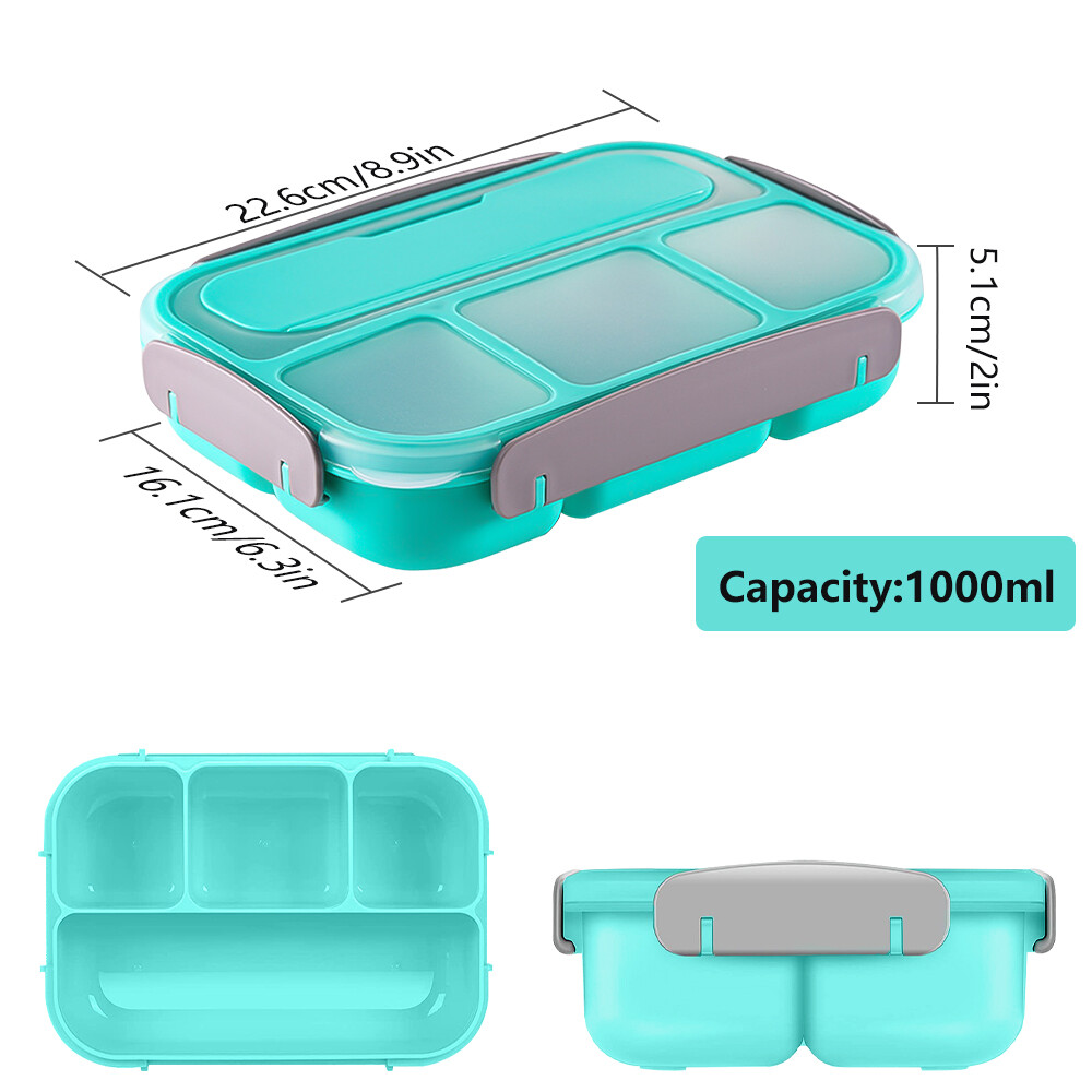 Bento Lunch Box for Kids Adults 4 Compartments Leak-proof Bento Box Microwave US
