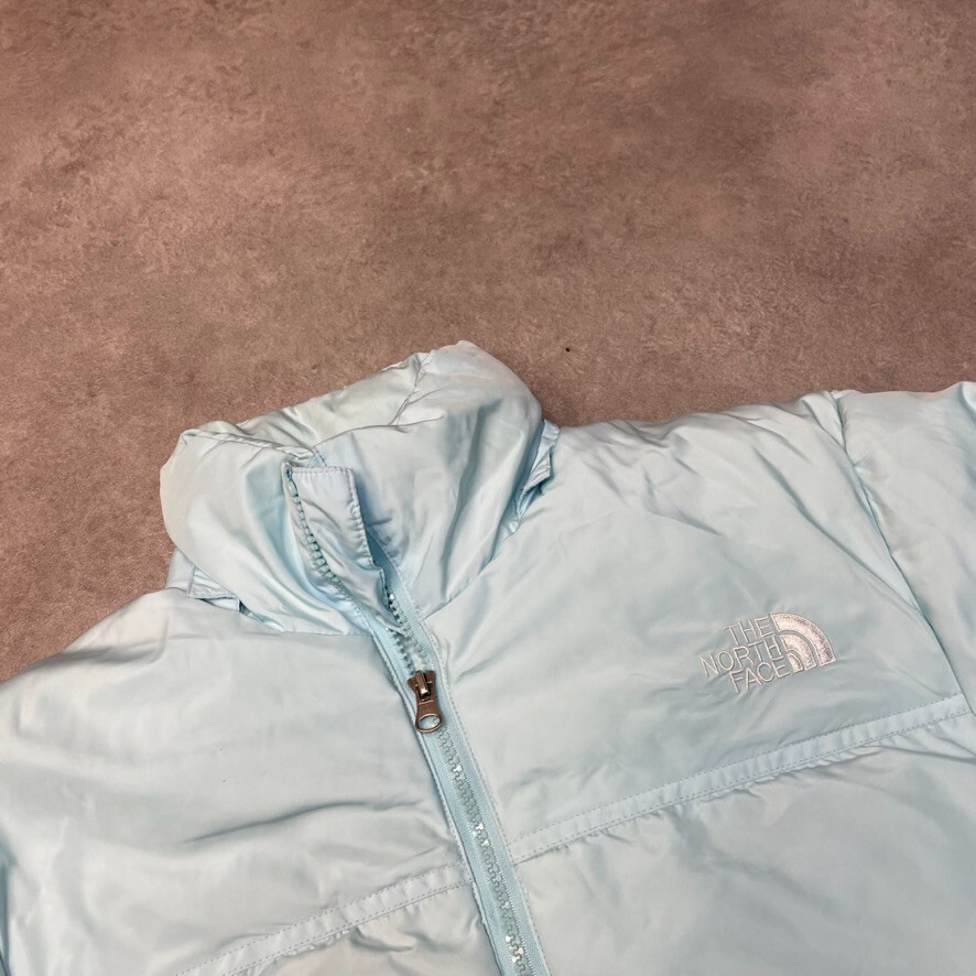 The North Face Puffer Jacket Kids Y2K Skiing Full Zip Coat, Blue, Medium image 8